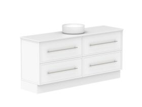 Supporting Image - Kado Lux 1800mm All Drawer Floor Mounted Vanity Unit 4 Drawers Centre Bowl Vanity 20mm Top Shaker