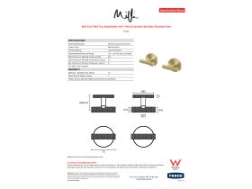 Specification Sheet - Milli Etch Wall Top Assemblies with 15mm Extended Spindles Brushed Gold