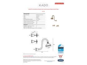 Specification Sheet - Kado Era Gooseneck Shower Set Cross Handles Brass Gold (3 Star)