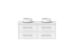 Supporting Image - Kado Lux Ensuite All Drawer Twin 1200mm Wall Hung Double Basin 20mm Top Shaker