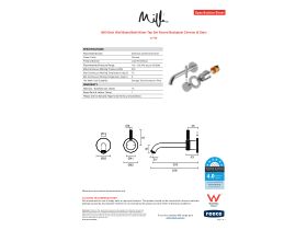 Specification Sheet - Milli Etch Wall Basin/Bath Mixer Tap Set Round Backplate Chrome (6 Star)