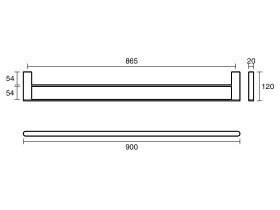 Mizu Soothe Double Towel Rail 900mm