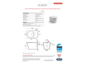 Specification Sheet - Kado Lux Wall Hung Rimless Pan with Thin Soft Close Quick Release Seat White (4 Star)