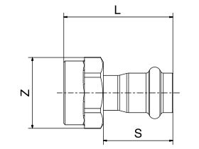 >B< Press Water Straight Tap Connector