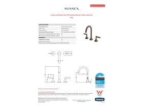 Specification Sheet - Sussex Oria Basin Set PVD Brushed Bronze (5 Star) Lead Free