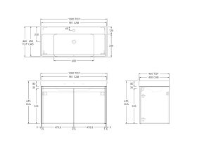 Roca Ona Vanity All Door Centre Bowl 1000mm
