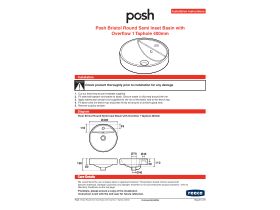 Installation Instructions - Posh Bristol Round Semi Inset Basin with Overflow 1 Taphole 400mm White