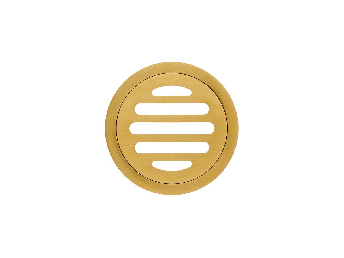 Mizu Drift Brass Trapscrew Grate Round 80mm Brushed Gold