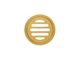 Mizu Drift Brass Trapscrew Grate Round 80mm Brushed Gold