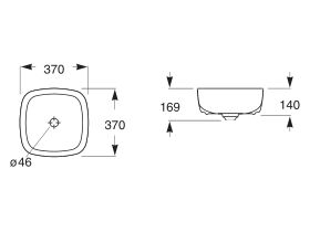 Roca Inspira Soft Square Above Counter Basin 370mm x 370mm