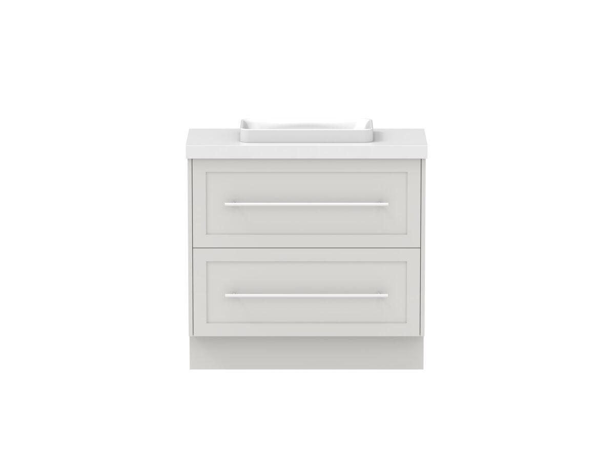 Hero - Kado Lux Ensuite All Drawer Twin 900mm Floor Mount Centre Basin 50mm Top