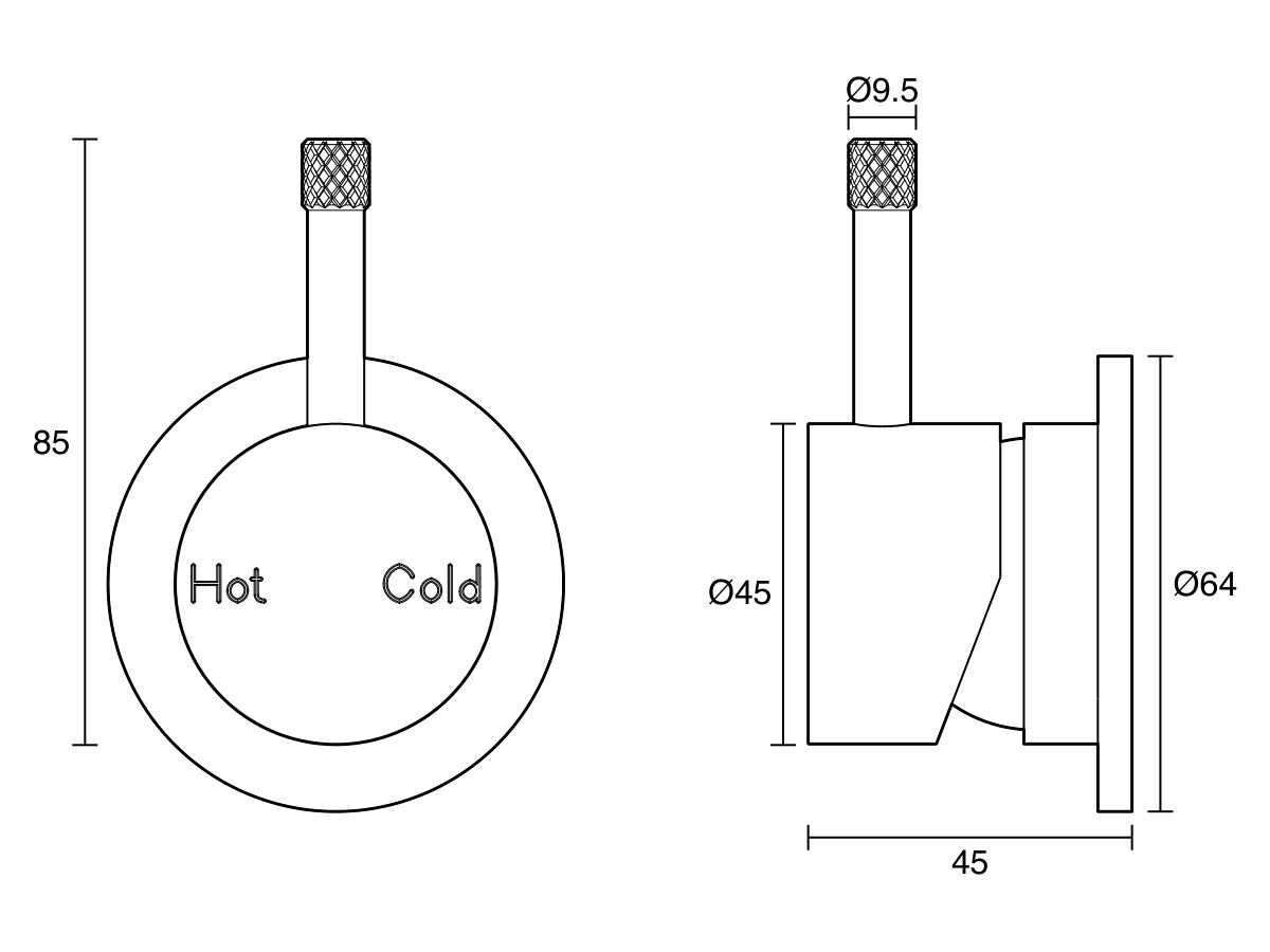 Technical Drawing - Sussex Scala Nova Shower/Bath Mixer Lead Free