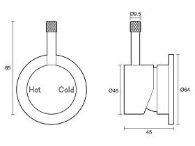 Technical Drawing - Sussex Scala Nova Shower/Bath Mixer Lead Free