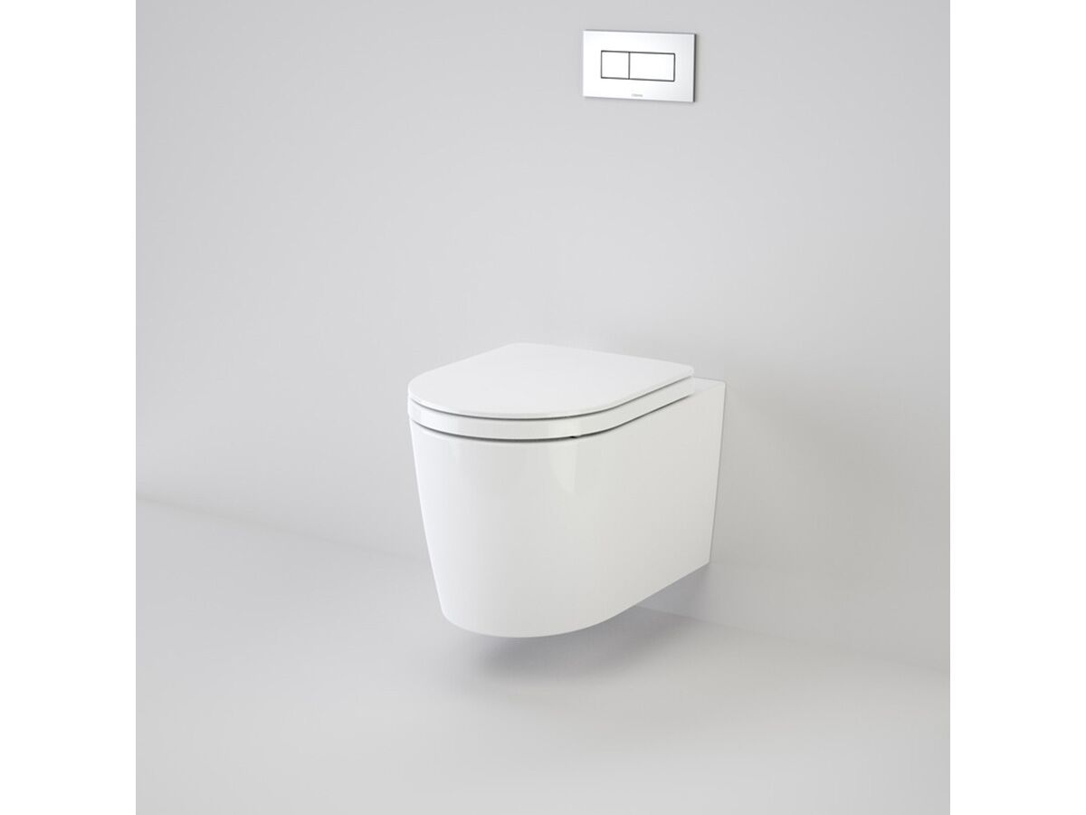 Caroma Liano Invisi II Wall Hung Toilet Suite with Soft Close Quick Release Thin Seat White (4 Star)