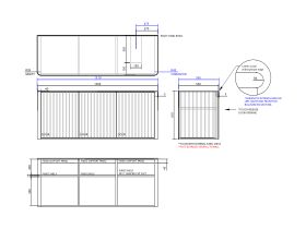 ISSY Cloud I 1500mm x 500mm x 610mm Wall Hung Vanity Unit 3 Touch Latch Doors Semi Inset (No Basin)