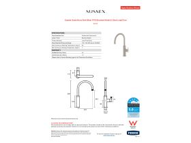 Specification Sheet - Sussex Scala Nova Sink Mixer PVD Brushed Nickel (5 Star) Lead Free