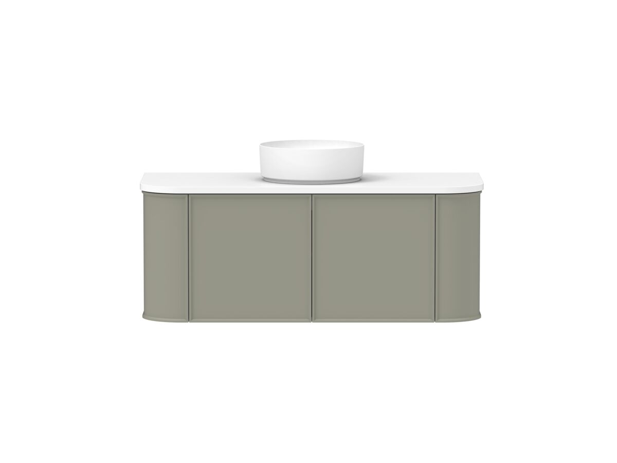 Hero - Kado Era Double Curve All Door 1200mm Wall Hung Vanity with Centre Basin 20mm Top Wolfram Green