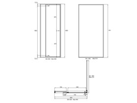 Creative Glass Semi-Framed Adjustable Front & Return tiles shower screen with pivot door - Height 1950 x Front 820-900 x Return 890-910 6mm Clear toughened glass and Polished Silver frame.