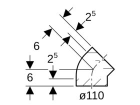Geberit Bend 110mm x 45 Degree