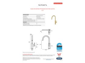 Specification Sheet - Sussex Oria Sink Mixer PVD Brushed Gold (5 Star) Lead Free