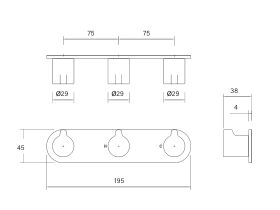 Technical Drawing - Faucet Strommen Vara Fin Wall Top Assembly with Diverter Lead Free