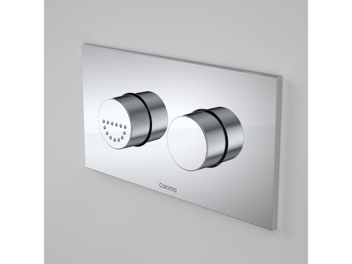 Caroma Invisi II Care Round Dual Flush Button/Plate Chrome