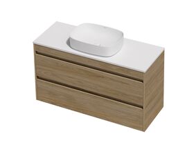 Posh Domaine Twin 1200 2 Drawer Wall Hung Colour Cherry Pie - Basin not included