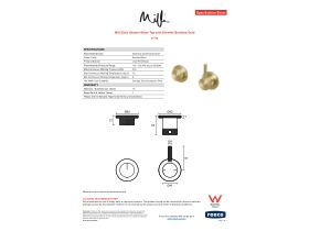 Specification Sheet - Milli Etch Shower Mixer Tap with Diverter Brushed Gold
