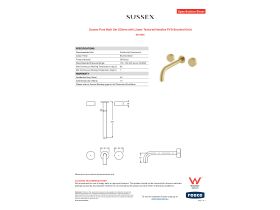 Specification Sheet - Sussex Pure Bath Set 250mm with Linear Textured Handles PVD Brushed Gold