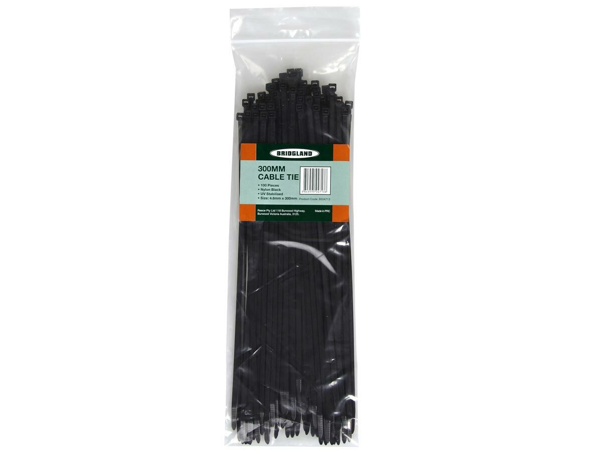 Bridgland Cable Ties 300mm x 4.8mm Black