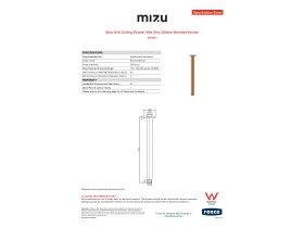 Specification Sheet - Mizu Drift Ceiling Shower Arm Only 300mm Brushed Bronze