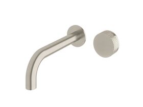 Sussex Pure Progressive Wall Basin Mixer Tap System 250mm with Diamond Textured Handle PVD Brushed Nickel (3 Star)