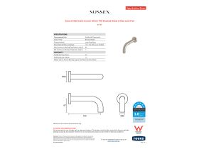 Specification Sheet - Scala 25 Wall Outlet Curved 160mm PVD Brushed Nickel (6 Star) Lead Free