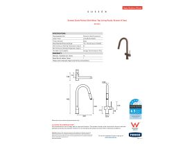 Specification Sheet - Sussex Scala Pullout Sink Mixer Tap Living Rustic Bronze (4 Star)