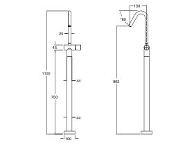 Sussex Pure Floor Mounted Bath Mixer Tap