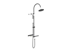 Hero - Faucet Strommen Vara Fin Wall Set with Twin Rail Shower Tap System Trimset Matte Black (3 Star) Lead Free