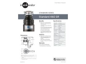 Specification Sheet - Insinkerator Disposer Standard S460SR-3