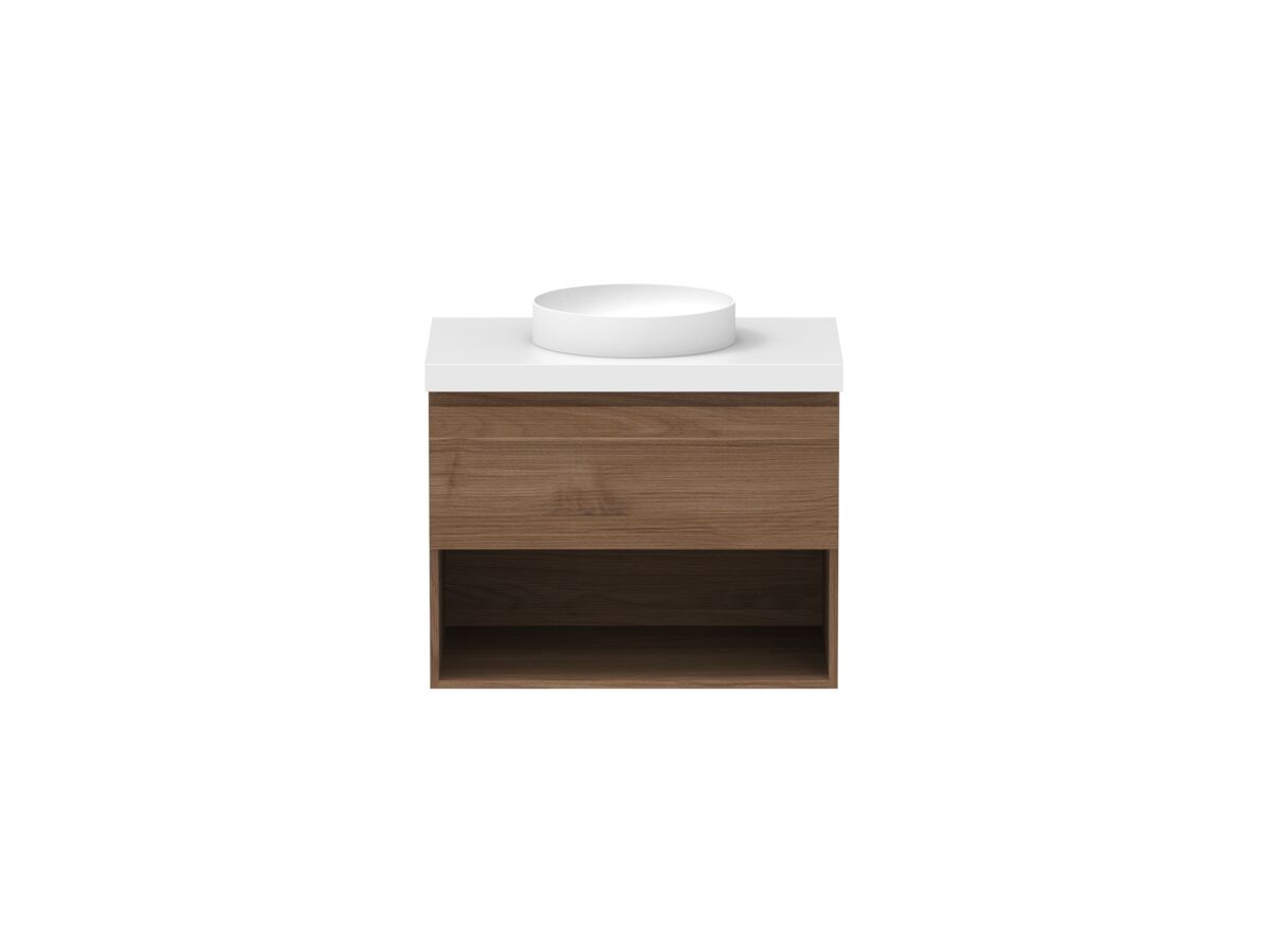 Hero - Posh Domaine 750mm Wall Hung Vanity Unit All-Drawer Open Shelf 50mm Top
