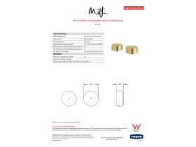 Specification Sheet - Milli Pure Basin Top Assembly Taps PVD Brushed Gold