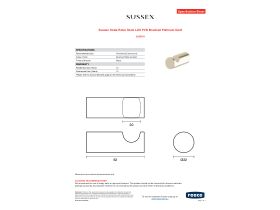 Specification Sheet - Sussex Scala Robe Hook LUX PVD Brushed Platinum Gold