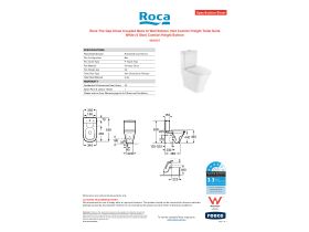 Specification Sheet - Roca The Gap Close Coupled Back to Wall Bottom Inlet Comfort Height Toilet Suite White (4 Star) Comfort Height Bottom