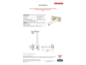 Specification Sheet - Sussex Scala Bath Mixer Outlet System Straight 250mm Left Hand PVD Brushed Platinum Gold Lead Free