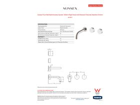Specification Sheet - Sussex Pure Wall Bath Hostess System 160mm Right Hand with Diamond Textured Handles Chrome
