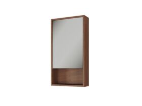 Supporting Image - Kado Aspect 450mm Mirror Cabinet One Door with Shelf - Florentine Walnut Side