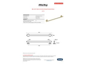 Specification Sheet - Mizu Drift 700mm Grab Rail Straight Brushed Brass