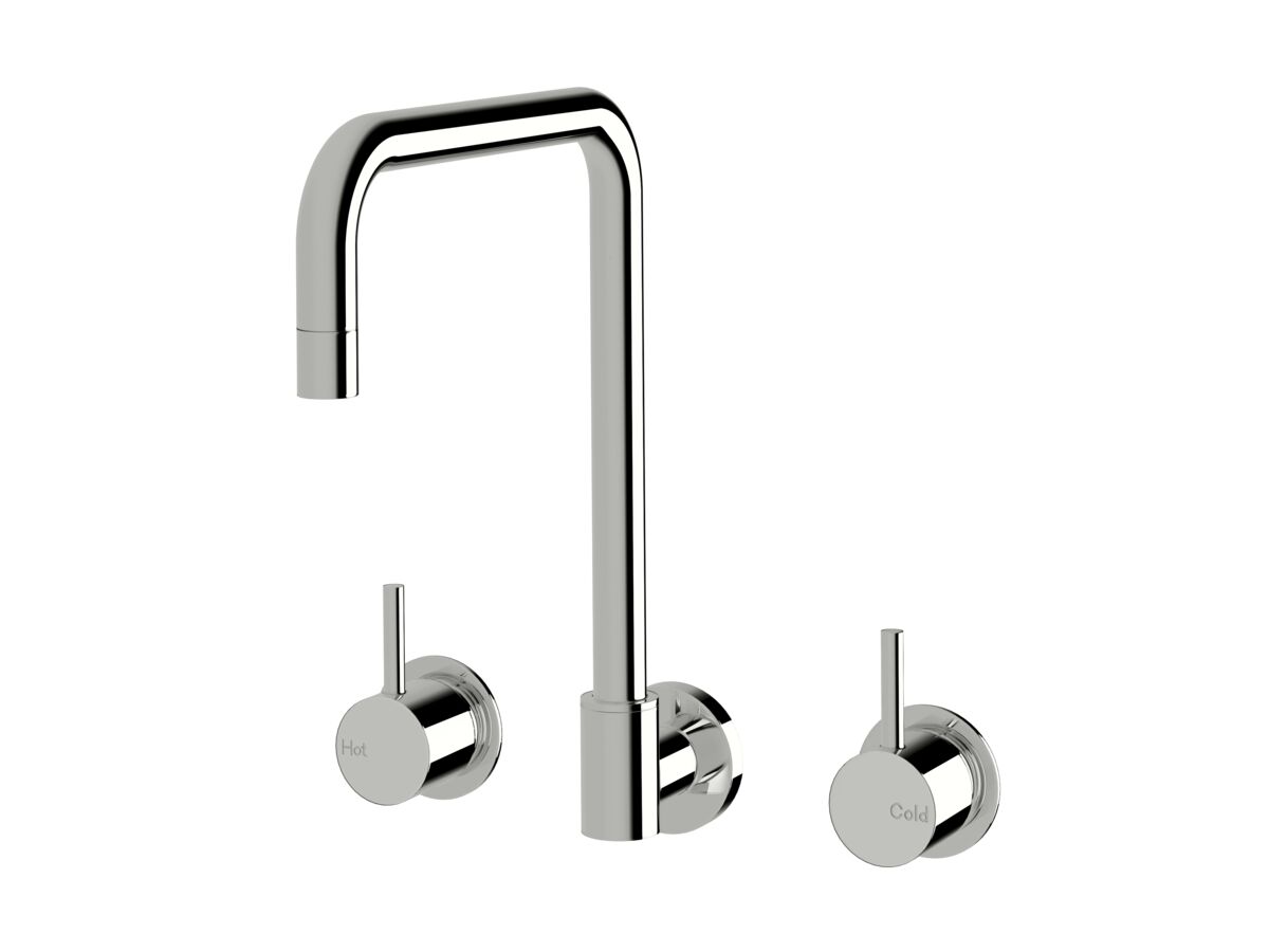 Sussex Scala Wall Sink Set Square Chrome (3 Star)