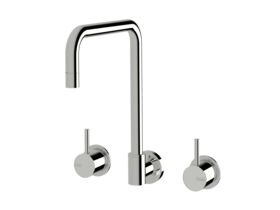 Sussex Scala Wall Sink Set Square Chrome (3 Star)