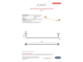 Specification Sheet - Kado Era Single Towel Rail 900mm Brass Gold