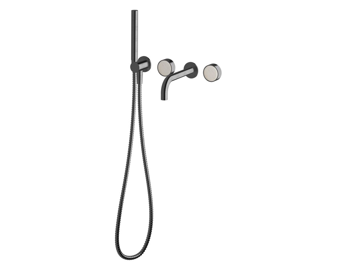 Supporting Image - Sussex Pure Elemental Progressive Bath Mixer System with Handshower 200mm PVD Brushed Gunmetal with Aurora Insert