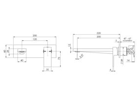 Milli Edge MK2 Wall Basin Mixer Set Chrome (5 Star)